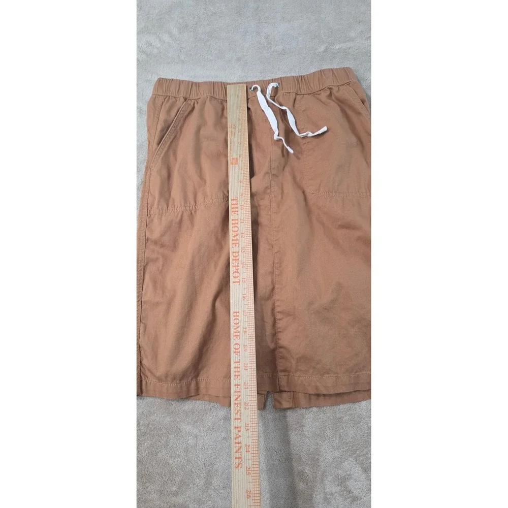 Pact Daily Twill skirt Medium Tan organic cotton stretch drawstring pockets EUC - Picture 8 of 9